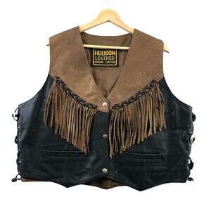 Women's Hudson Leather Genuine Leather L Fringe Vest